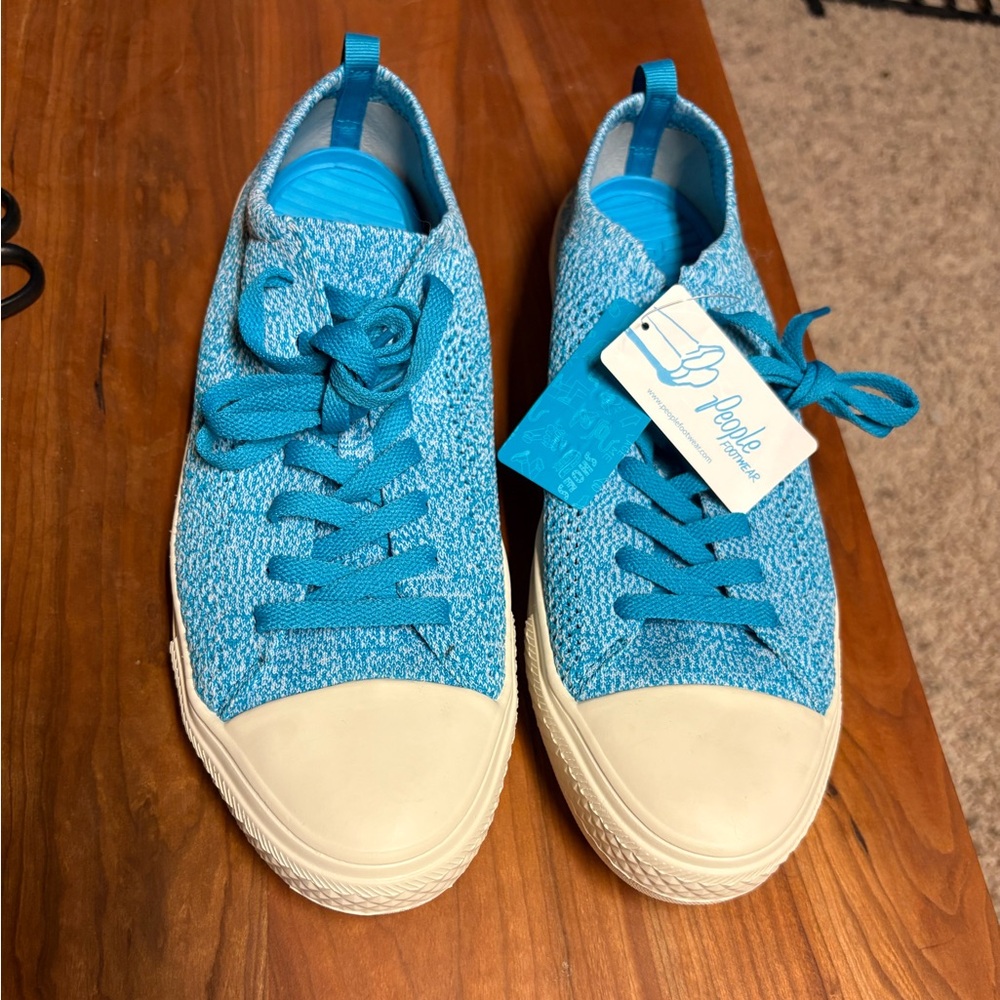 NWT People Footwear Blue Sneakers with White Soles